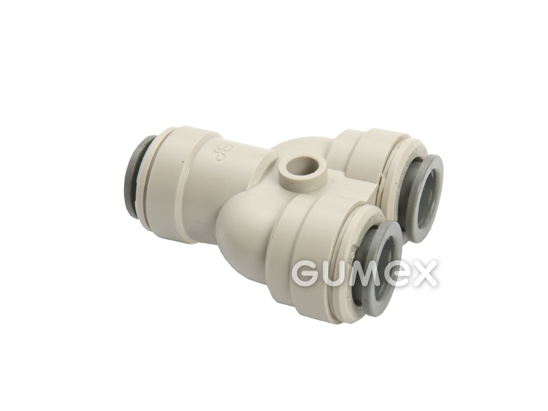 Y-Kupplung JOHN GUEST, für Rohre 3/8", O-Ring NBR, Acetalcopolymer, grau, 
